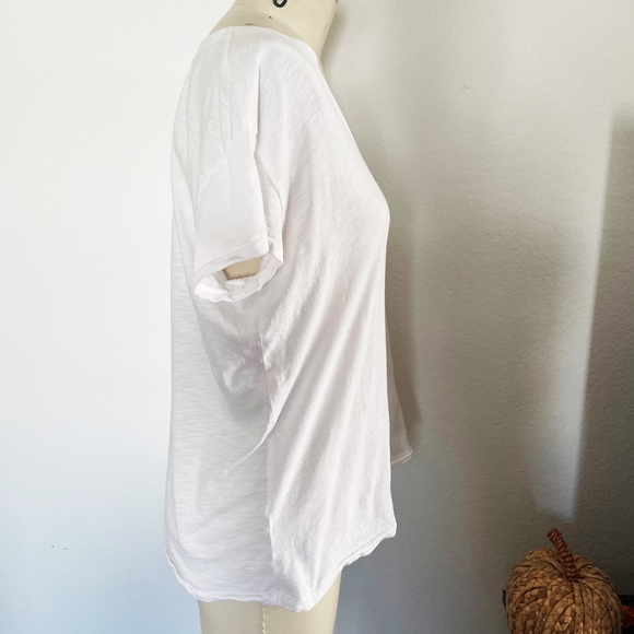 Madewell White Wide Neck Lightweight Short Sleeve Tshirt Size Medium - Picture 2 of 4